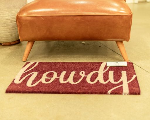 Maroon Howdy Script Doormat